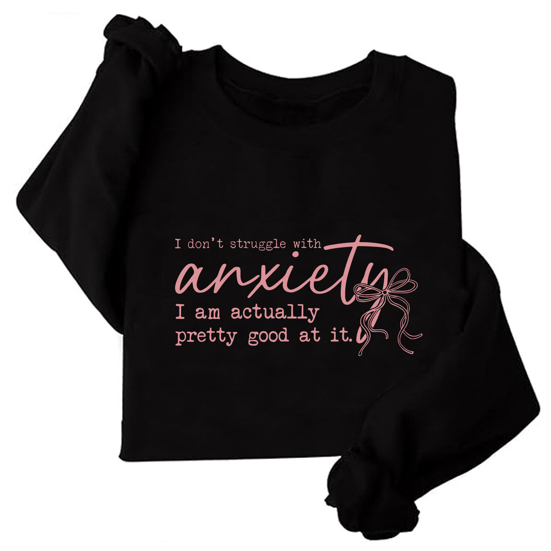 Dame sweatshirt med motiverende budskap og kreativt design Skjora