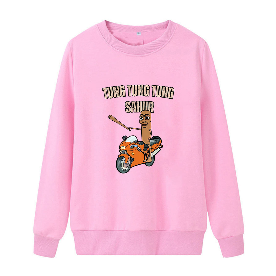 Damer avslappet sweatshirt med morsom grafisk design Skjora