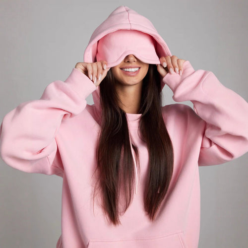 Dame Cozy Hoodie med integrert søvnmasket Skjora