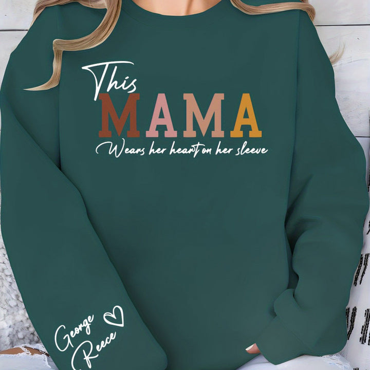 Dame sweatshirt med inspirerende mamma trykk og komfortabel passform Skjora