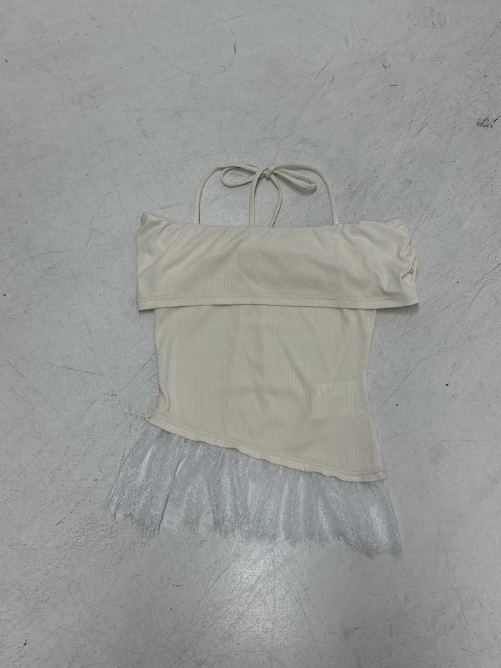 Dame Off-Shoulder topp med volangkant Skjora