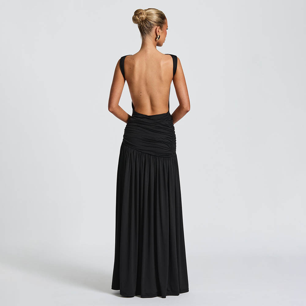 Damer Elegant Maxikjole med innsvingt overdel og unik drapering Skjora