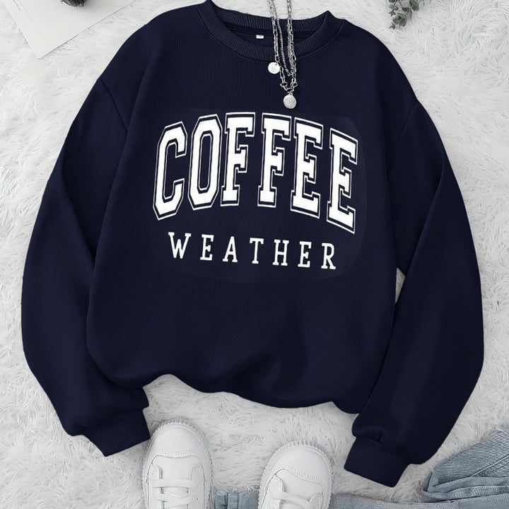 Dame sweatshirt med moderne Coffee Weather trykk Skjora