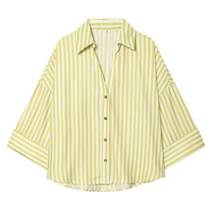Dame skjorte-bluse med avslappet snitt og elegante 3/4-ermer Skjora