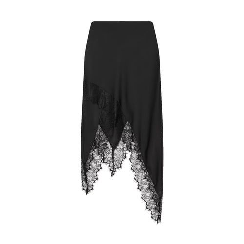 Dame Maxi-kjole med asymmetrisk spissbroderi og elegant kant Skjora