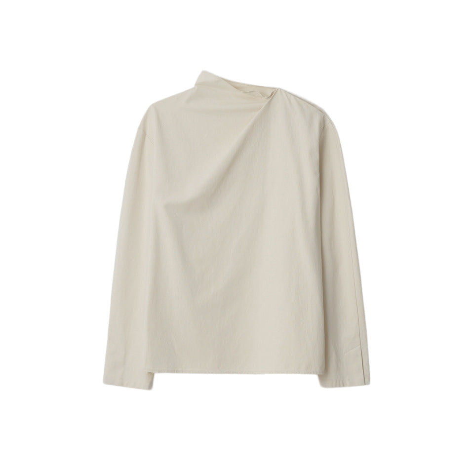 Damer Elegante topp med asymmetrisk krage og lange ermer Skjora
