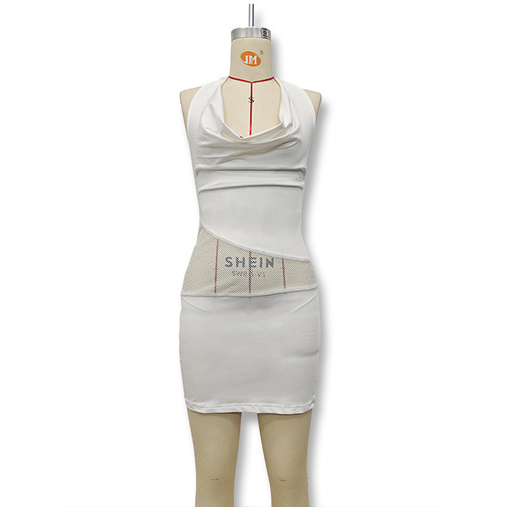 Dame Figurtilpasset Minikjole med elegant Halter og raffinert Drapering Skjora