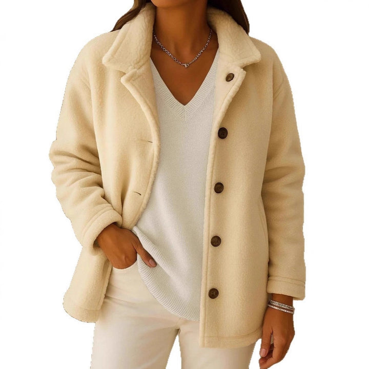 Women Fleece Jacket with Button Details Skjora