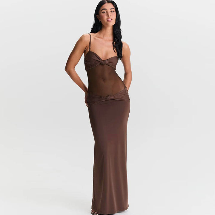 Dame Maxi Strandkjole med raffinert bustier-design og elastisk bånd Skjora