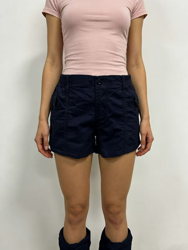 Dame Cargo-shorts med funksjonelle sidelommer og elastisk belte Skjora
