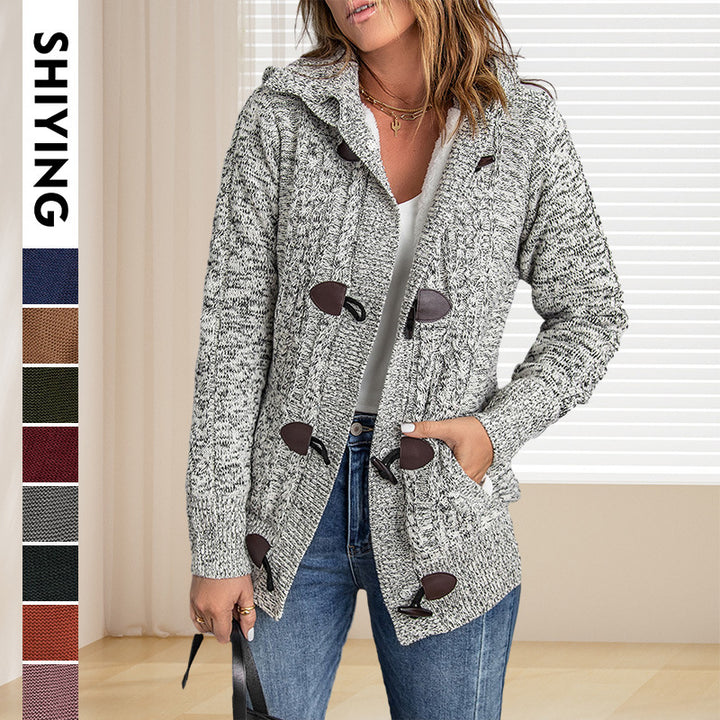 Dame cardigan med høy krage og komfortable knappedetaljer Skjora