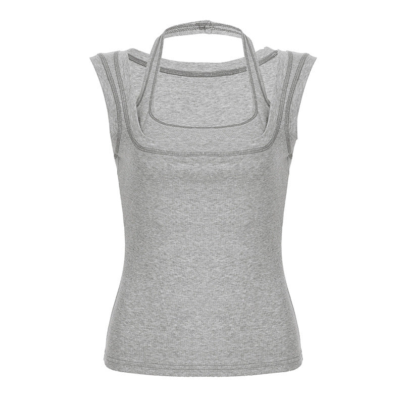 Dame funksjonell tanktop med dobbelt skuldersystem og pustende stoff Skjora
