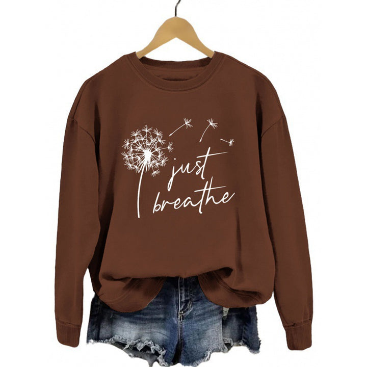 Dame sweatshirt med inspirerende løvetannmotiv Skjora