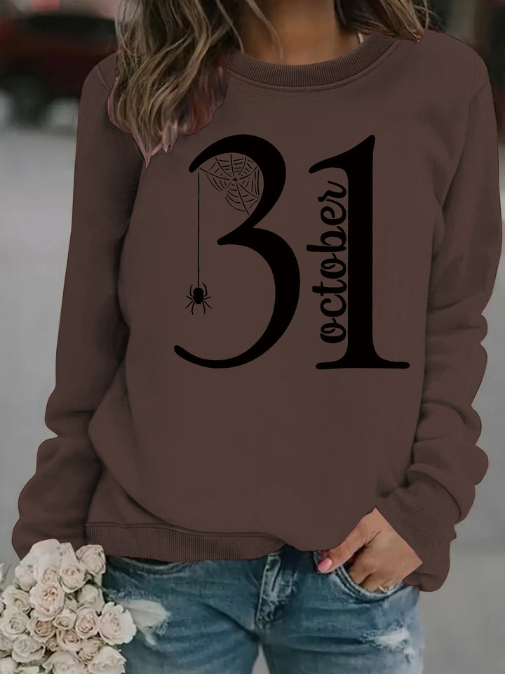 Kvinne sweatshirt med kreativ Halloween motiv og komfortabel passform Skjora