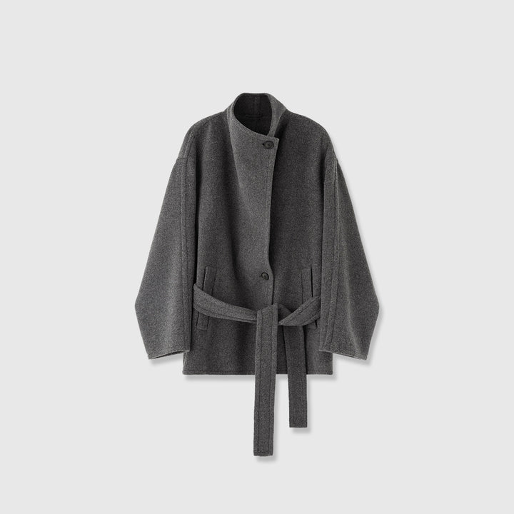 Dame elegant oversized frakk med belte