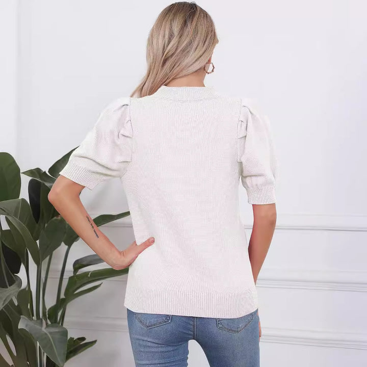 Kvinne strikkegenser med hjerte-design Skjora