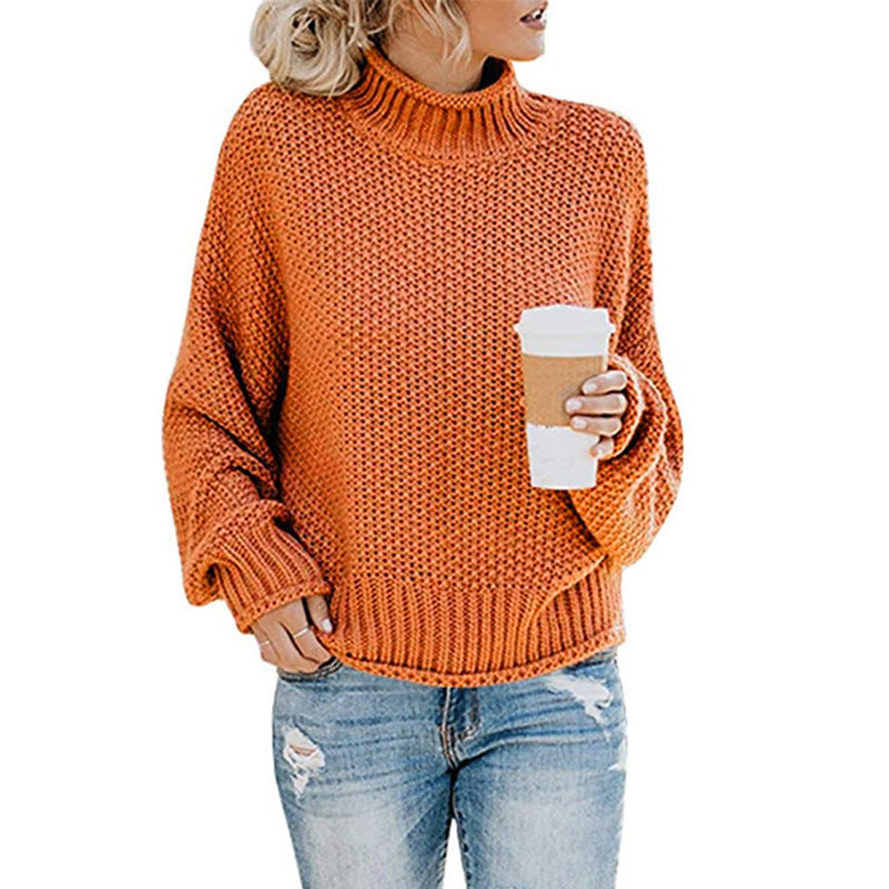 Dame chunky strikket turtleneck genser med en avslappet passform Skjora