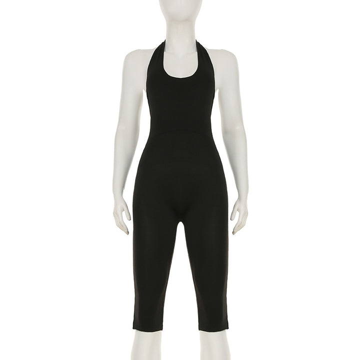 Dame kroppsnær jumpsuit med dyp ryggenutskjæring og rent design Skjora