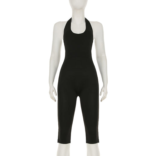 Dame kroppsnær jumpsuit med dyp ryggenutskjæring og rent design Skjora