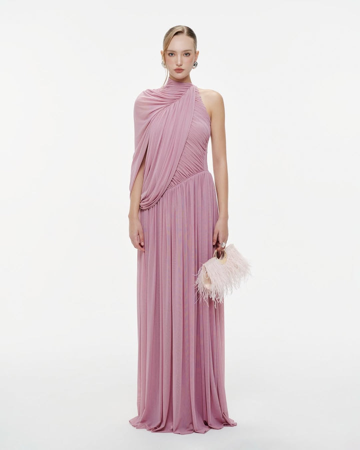 Damer Elegant omslagskjole med asymmetrisk design og flytende drapering Skjora
