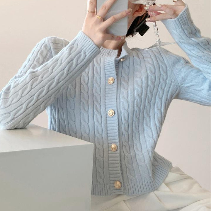 Dame cardigan med strukturert kabeldesign Skjora