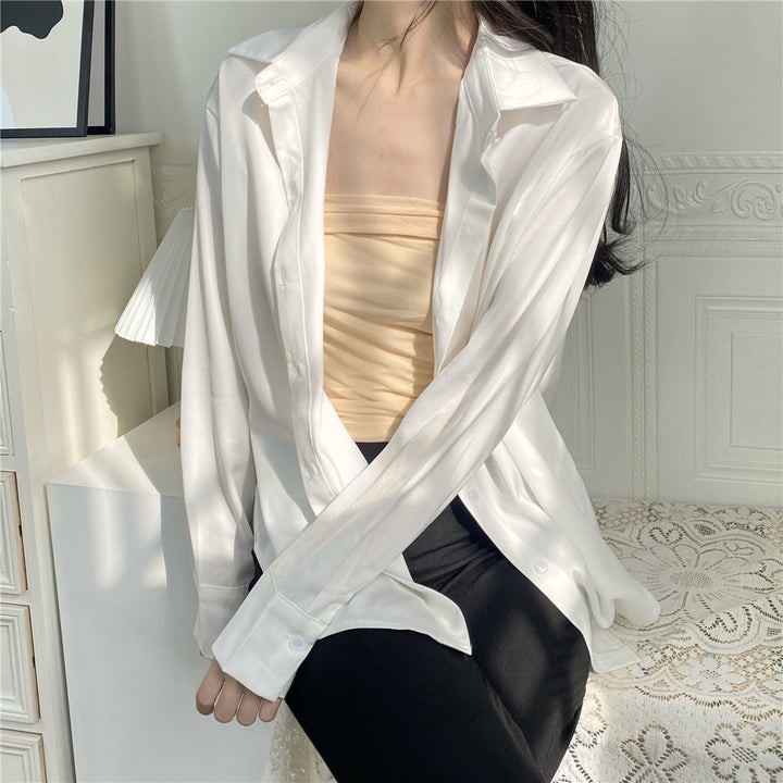 Damer Elegant og Flytende Bluse Skjora