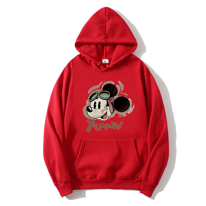 Dame hette hettegenser med kreativt Mickey Mouse-motiv Skjora