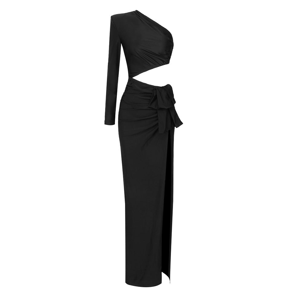 Damer Elegant Maxikjole med asymmetrisk design og svingende skjørt Skjora