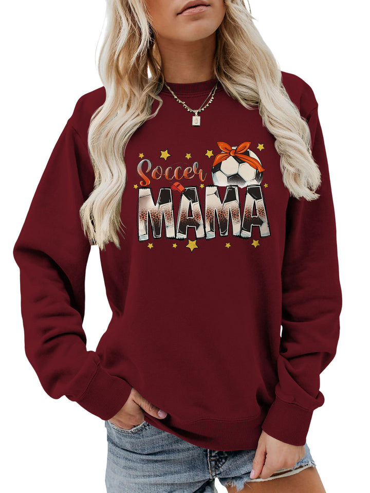 Dame sweatshirt med iøynefallende "Soccer Mama" trykk og komfortabel passform Skjora