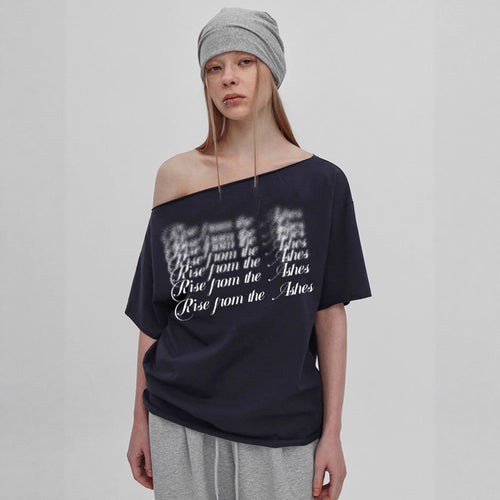 Dame T-skjorte med trendy V-hals og glitrende strasskors Skjora