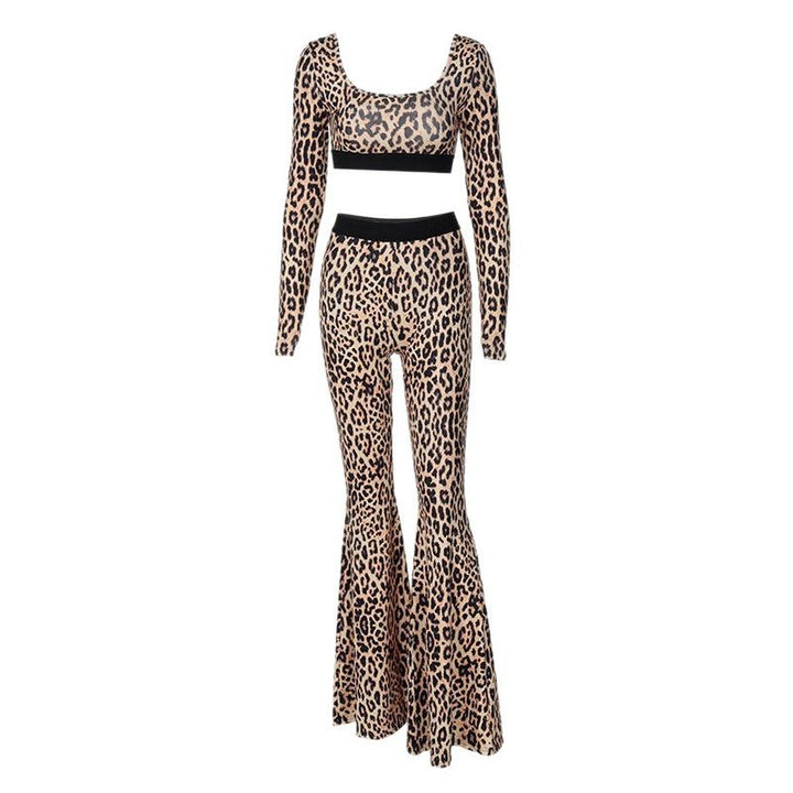Dame Figurtilpasset Flared Jumpsuit med Dyreprint Skjora
