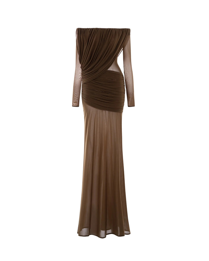 Dame elegant kjole med asymmetrisk drapering Skjora