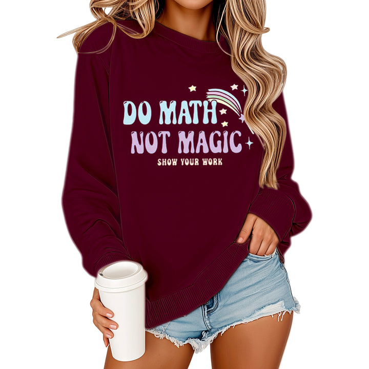 Kvinne sweatshirt med motiverende matematikkskrift og avslappet passform Skjora