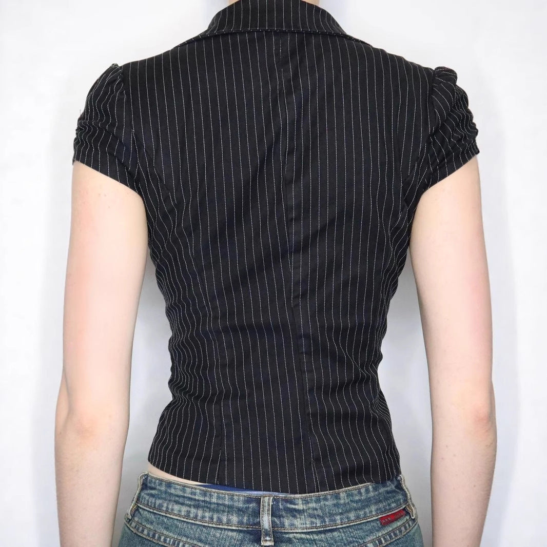 Dame Blazer med figursydd snitt og moderne striper Skjora