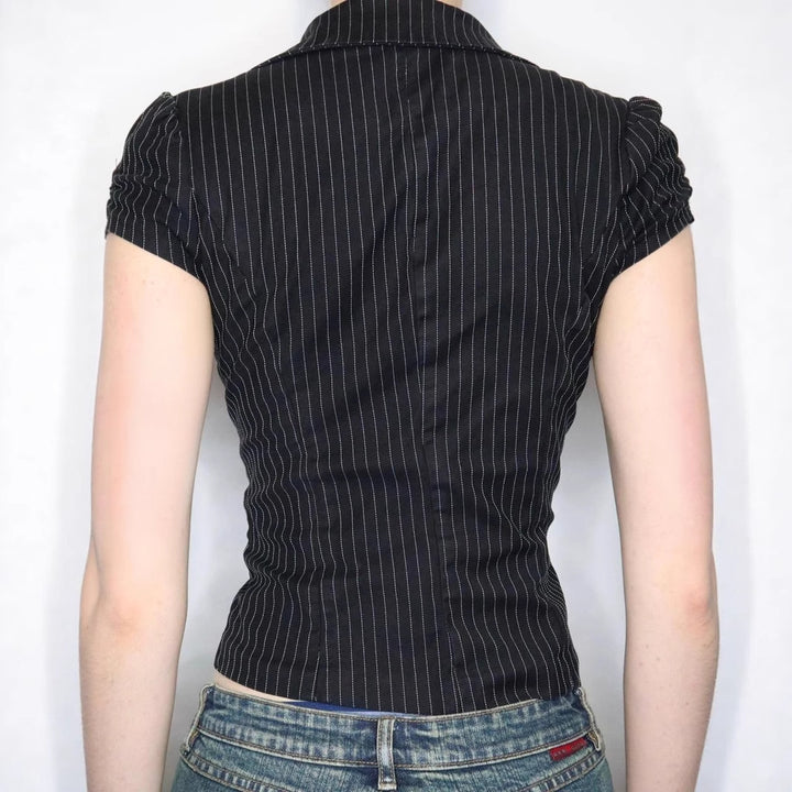 Dame Blazer med figursydd snitt og moderne striper Skjora