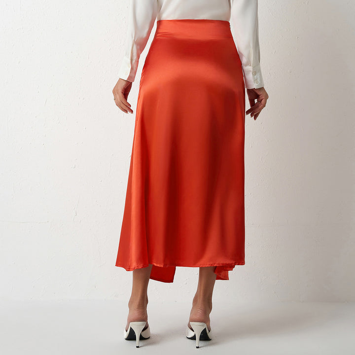 Dame Elegant kutt Maxiskjørt med høy splitt Skjora