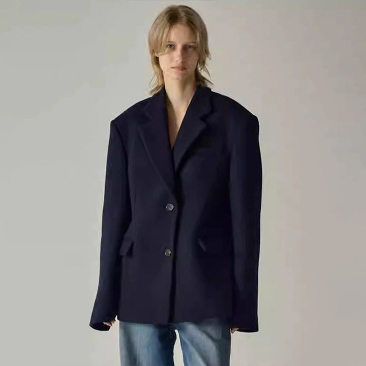 Dame elegant oversized blazer med raffinert innermantel Skjora
