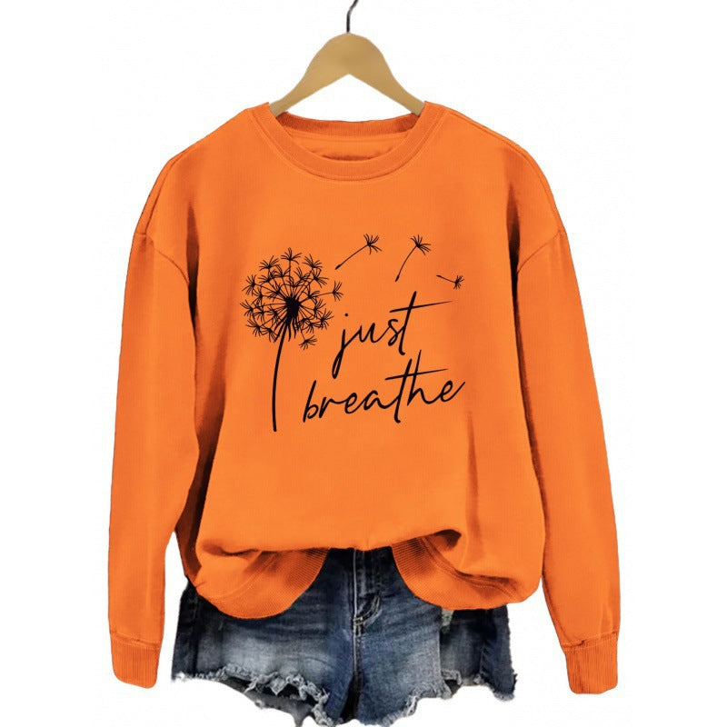Dame sweatshirt med inspirerende løvetannmotiv Skjora