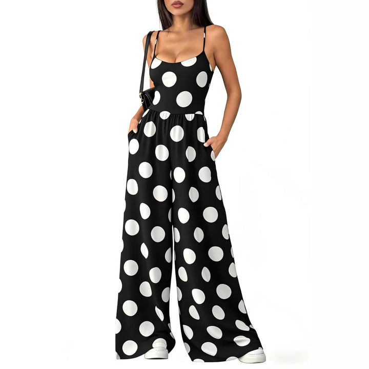 Damen Elegant Jumpsuit med geometrisk utskrift og brede ben Skjora