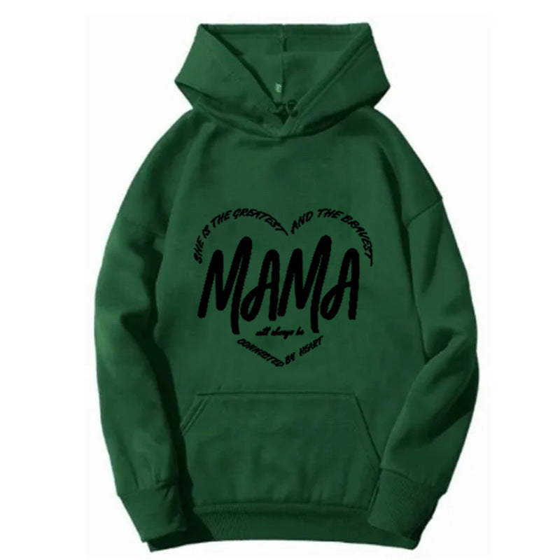 Dame hoodie med kreativ Mama-slogan Skjora