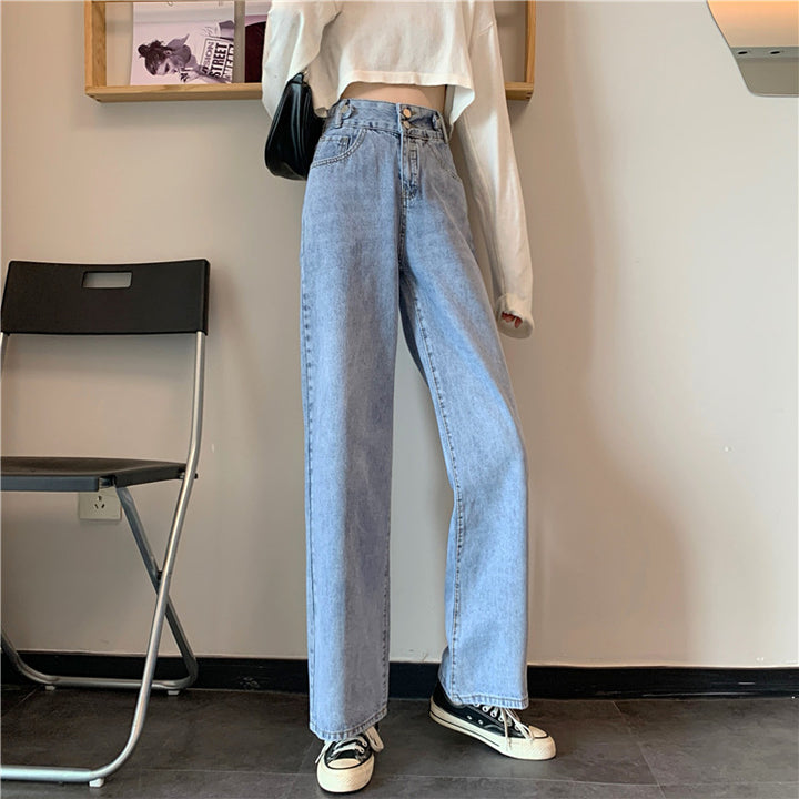 Damer Høy Midje Bootcut Jeans Skjora