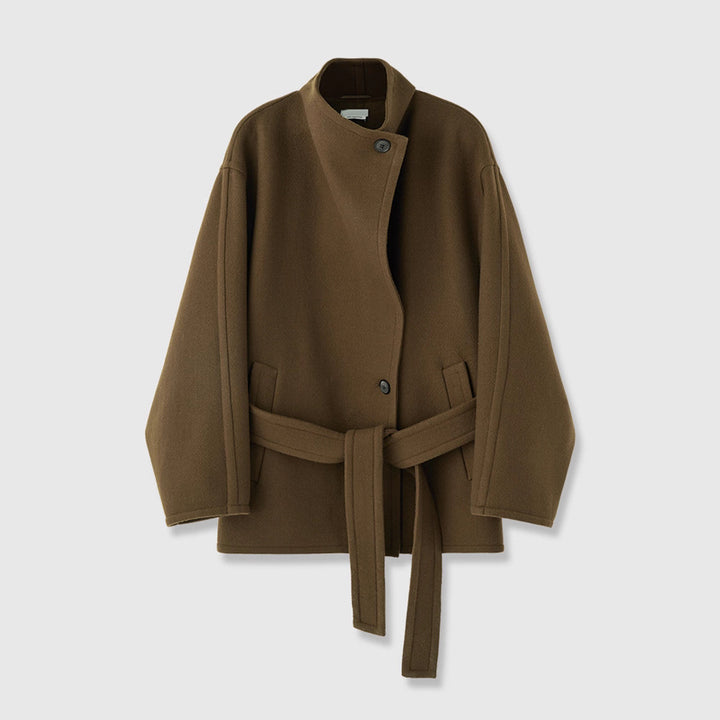 Dame elegant oversized frakk med belte