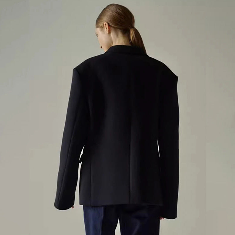 Dame elegant oversized blazer med raffinert innermantel Skjora