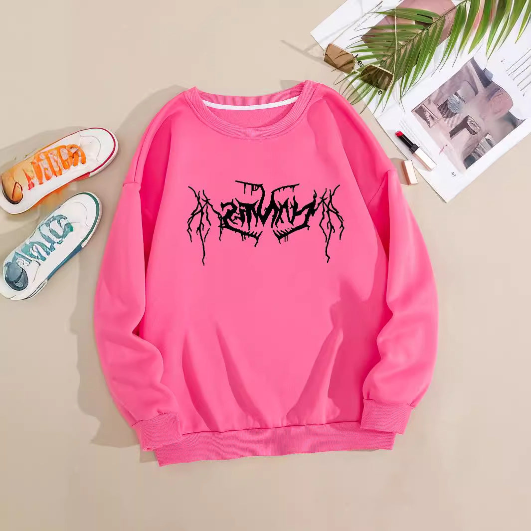 Dame casual sweatshirt med moderne grafisk design Skjora