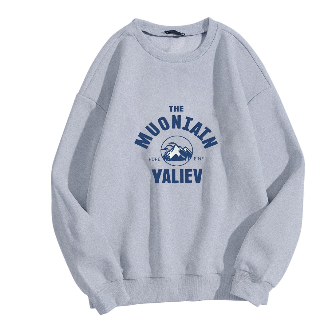 Kvinnelig koselig genser med frontfjellmotiv Skjora