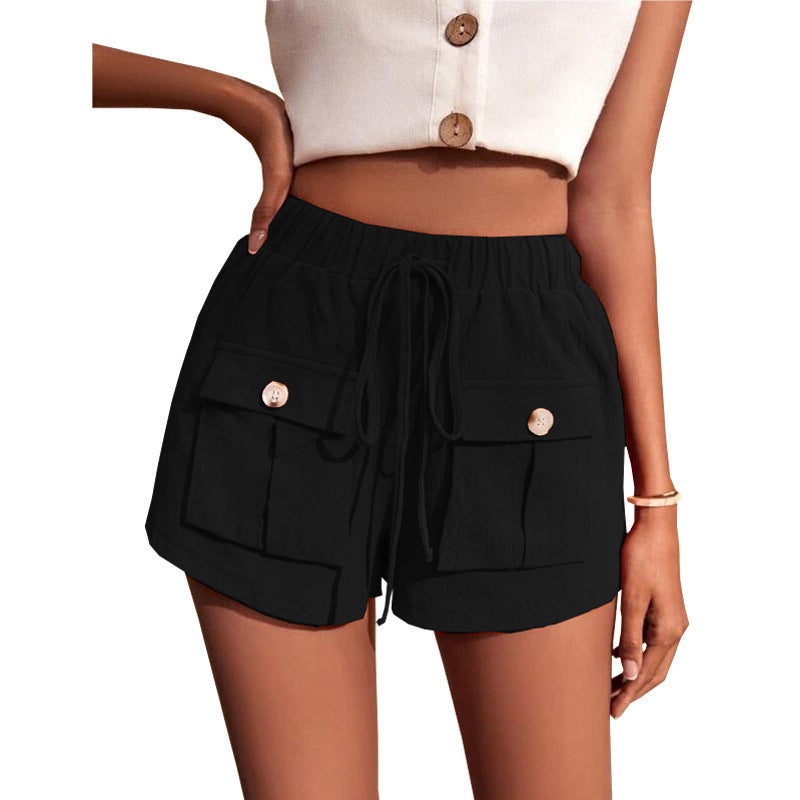 Dame casual shorts med praktiske lommer og komfortabel snøring Skjora