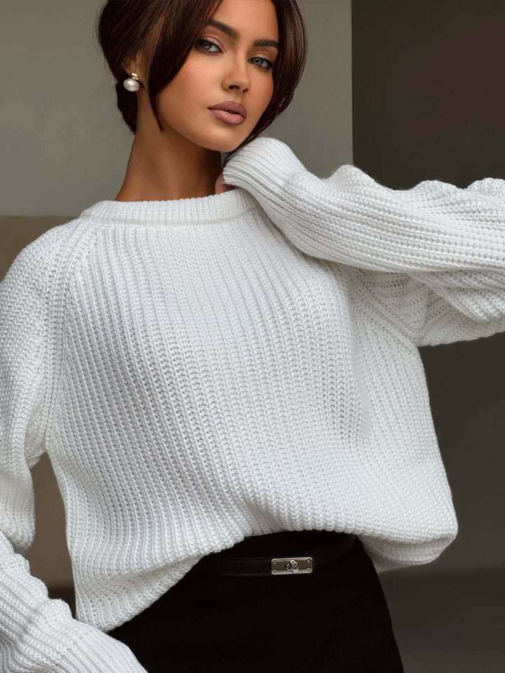 Women's knitted sweater with elegant cuffs Skjora