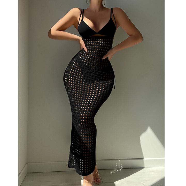 Damen Häkel-Maxikleid im figurbetonten Design Skjora