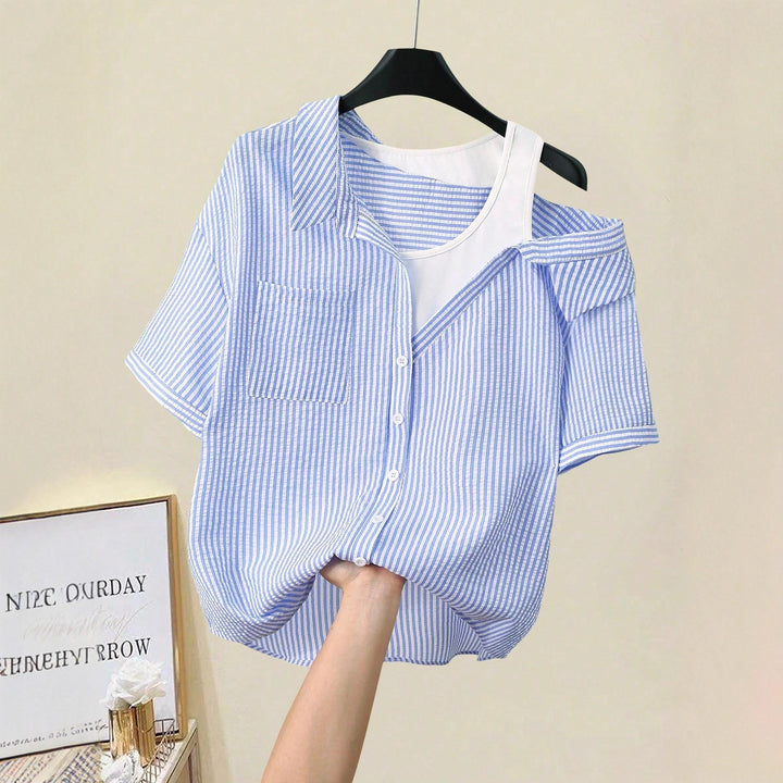 Damer casual bluse med moderne snitt og asymmetrisk design Skjora