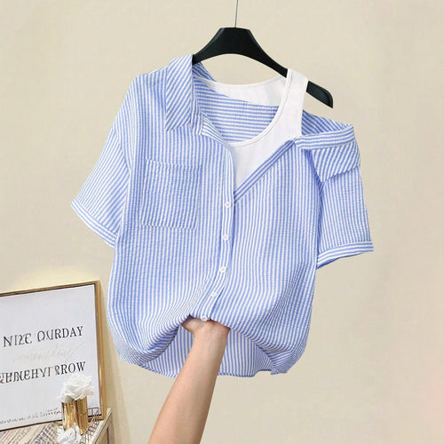 Damer casual bluse med moderne snitt og asymmetrisk design Skjora
